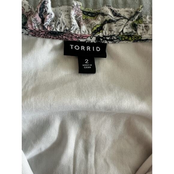 Torrid Midi Wash Gauze Tiered Dress Chessie Linework Floral Tank Pockets Size 2X - Picture 5 of 7